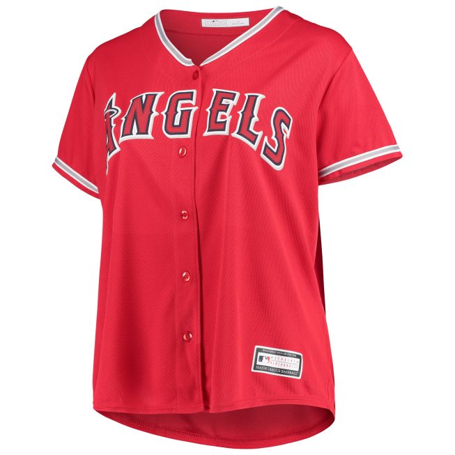 Los Angeles Angels Women's Plus Size Alternate Replica Team Jersey - Red - Image 2