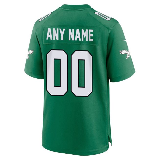 Philadelphia Eagles 2023 Playoffs Patch Alternate Game Men Custom Jersey - Kelly Green - Image 3