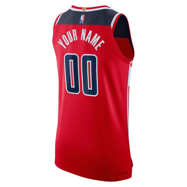 Washington Wizards 2021/22 Diamond Authentic Custom Jersey - Icon Edition - Red - Image 3