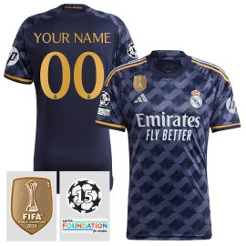 Real Madrid 2023/24 Starball 15 Times Champions UEFA Patch Jersey Customized - Men