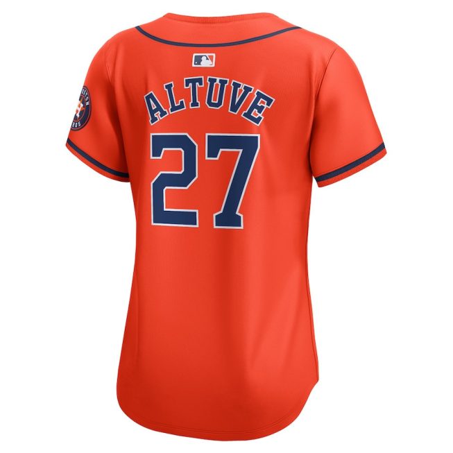 Jose Altuve 27 Houston Astros Alternate Limited Women Jersey - Orange - Image 3