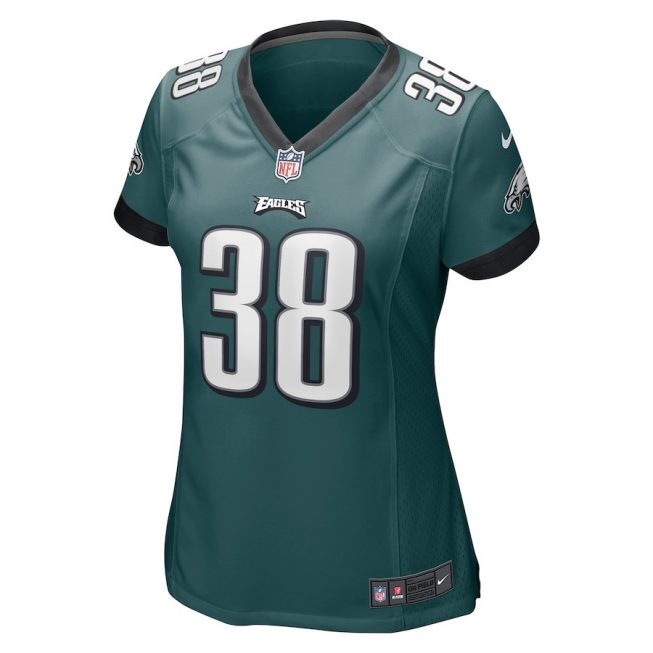 Lew Nichols III 38 Philadelphia Eagles Game Women Jersey - Midnight Green - Image 2