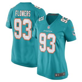 Trey Flowers Miami Dolphins Women's Game Player Jersey - Aqua