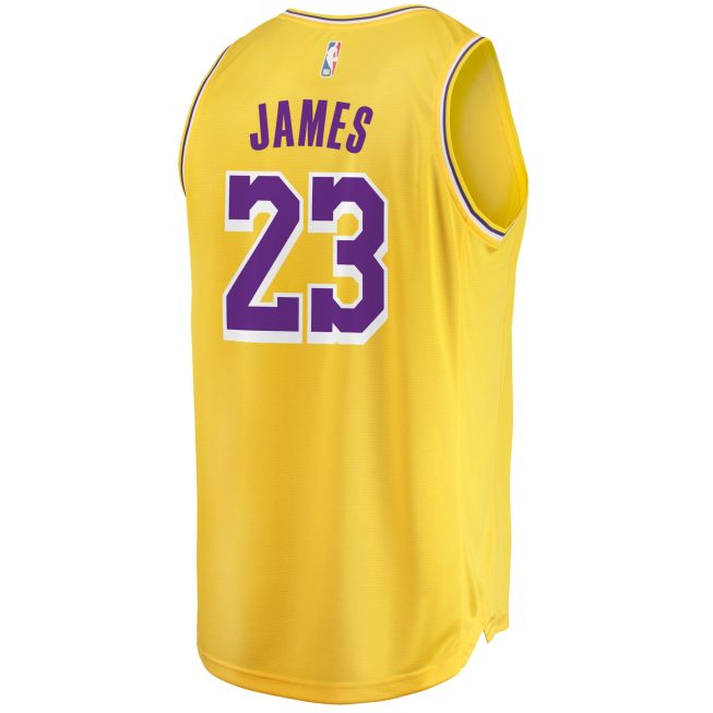 LeBron James Los Angeles Lakers Fanatics Big & Tall Fast Break Player Jersey - Gold - Icon Edition - Image 3