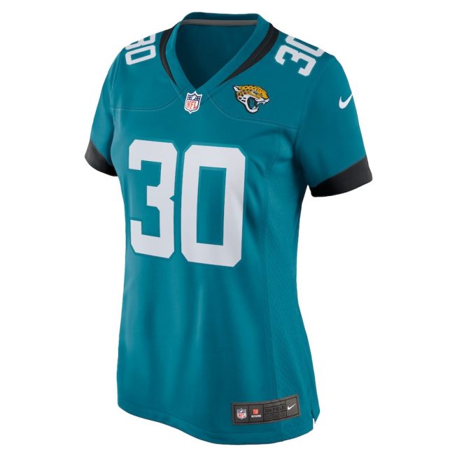 James Robinson 30 Jacksonville Jaguars Women's Game Team Jersey - Teal - Image 2