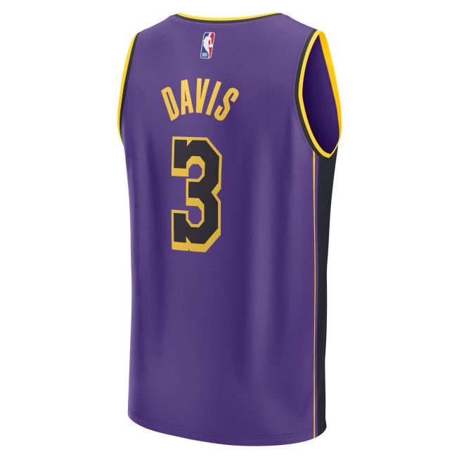 Anthony Davis Los Angeles Lakers Fanatics Youth Fast Break Player Jersey - Statement Edition - Purple - Image 3