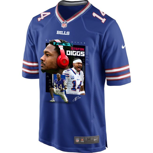Stefon Diggs 14 Buffalo Bills Can You Diggs It Game Men Jersey - Royal - Image 2