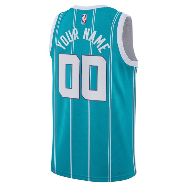 Charlotte Hornets 2023/24 Icon Swingman Custom Men Jersey - Teal - Image 3