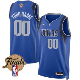 Dallas Mavericks 2024 FINALS PATCH Swingman Jersey Customized - Icon Edition - Blue
