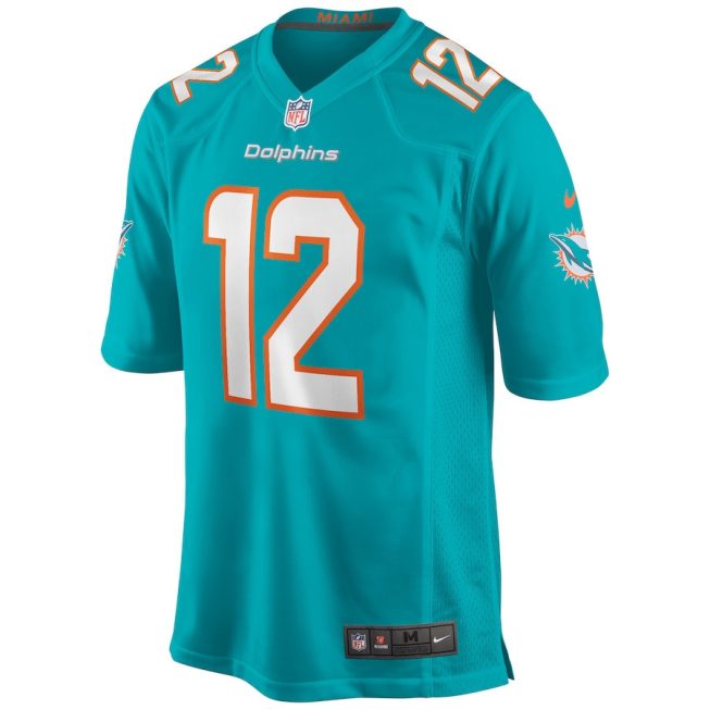 Bob Griese 12 Miami Dolphins Men Game Retired Jersey - Aqua - Image 2