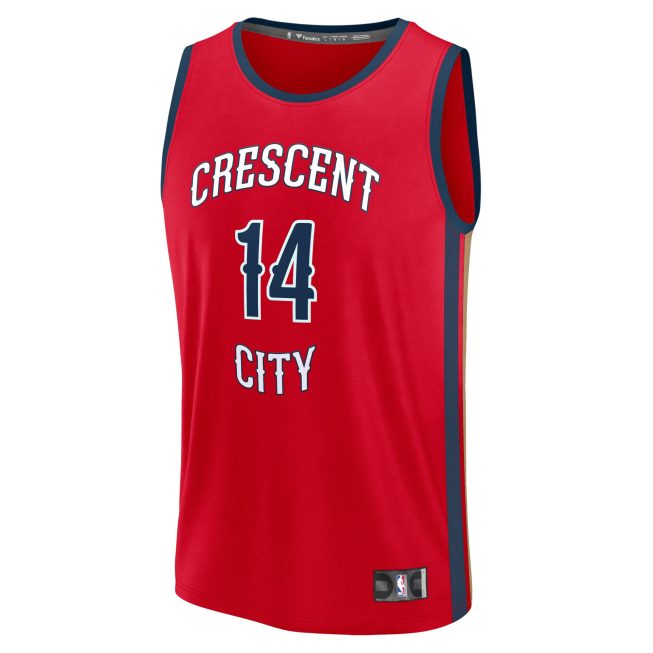 Brandon Ingram New Orleans Pelicans Fanatics Fast Break Replica Jersey - Statement Edition - Red - Image 2