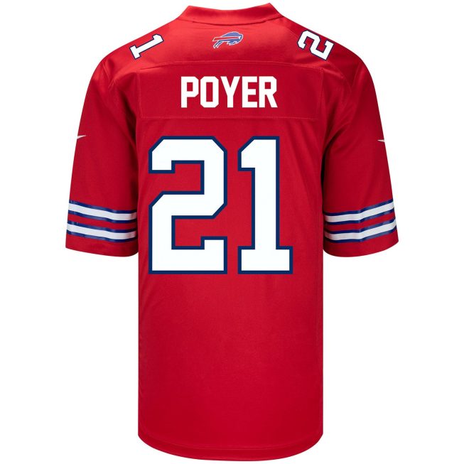 Jordan Poyer 21 Buffalo Bills Men Alternate Game Jersey - Red - Image 3