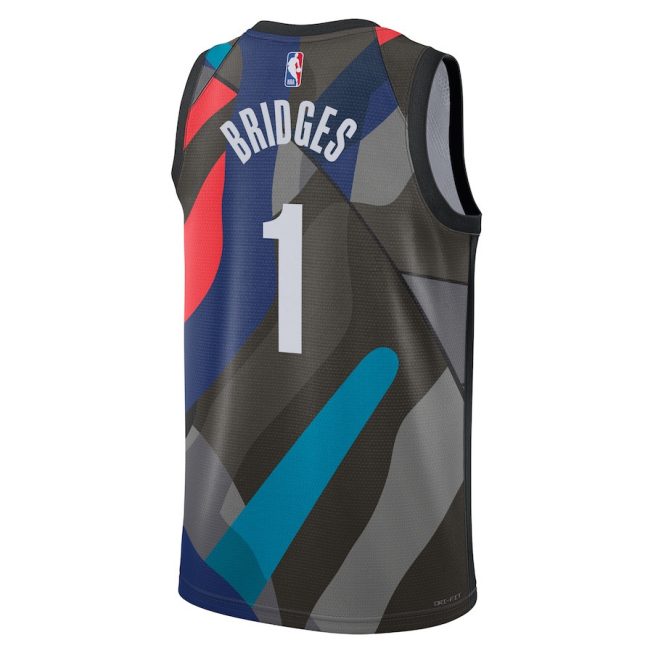Mikal Bridges 1 Brooklyn Nets 2023/24 City Edition Swingman Jersey - Black - Image 3