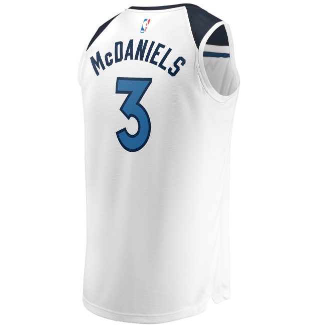 Jaden McDaniels Minnesota Timberwolves Fanatics Fast Break Replica Player Jersey - Association Edition - White - Image 3