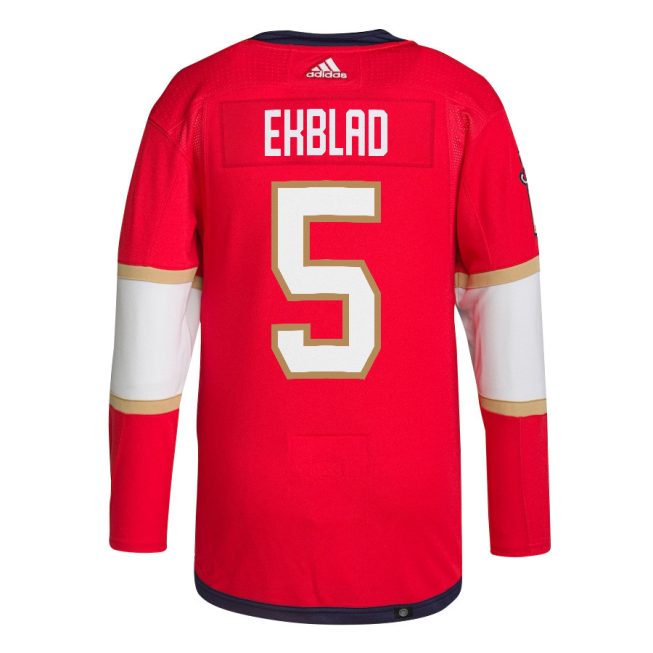 Aaron Ekblad 5 Florida Panthers 2024 STANLEY CUP Final Home Breakaway Jersey - Men, Red - Image 3