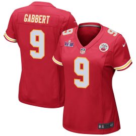 Blaine Gabbert 9 Kansas City Chiefs Super Bowl LVIII Patch Game Women Jersey - Red