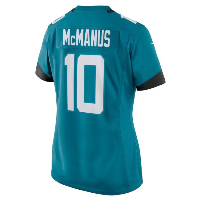 Brandon McManus 10 Jacksonville Jaguars Women Team Game Jersey - Teal - Image 3