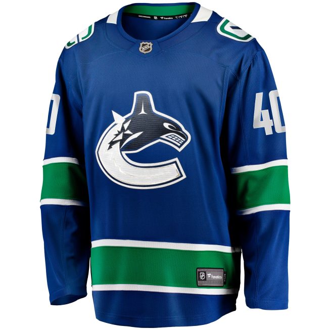 Elias Pettersson Vancouver Canucks Fanatics Home Breakaway Jersey - Blue - Image 2