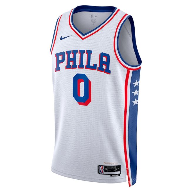 Tyrese Maxey 0 Philadelphia 76ers 2023/24 Swingman Jersey - Association Edition - White - Image 2