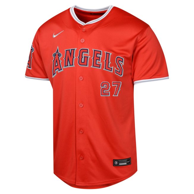 Mike Trout Los Angeles Angels Youth Alternate Limited Player Jersey - Red - Image 2