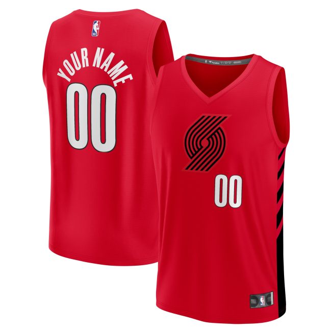 Portland Trail Blazers Fanatics Fast Break Custom Replica Jersey - Red - Statement Edition