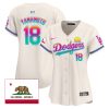 Yoshinobu Yamamoto 18 Los Angeles Dodgers 2024 Los Angeles City Style California Republic Patch Women Jersey - Cream