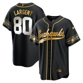 Steve Largent 80 Seattle Seahawks Throwback Men Jersey - Black Limited