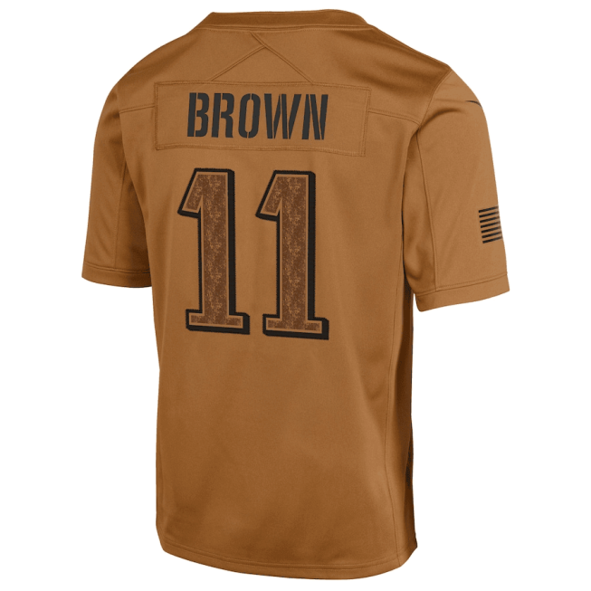 A.J. Brown 11 Philadelphia Eagles 2023 Salute To Service Limited YOUTH Jersey - Brown - Image 3