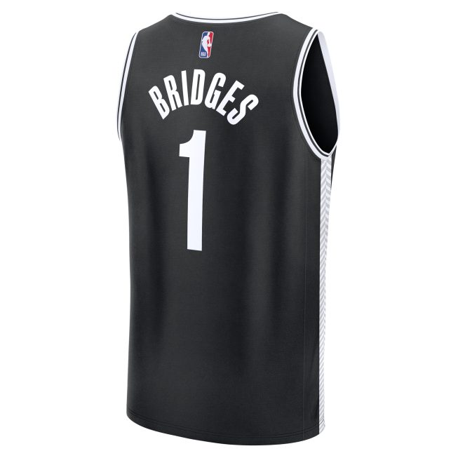 Mikal Bridges Brooklyn Nets Fanatics Youth Fast Break Player Jersey - Icon Edition - Black - Image 3