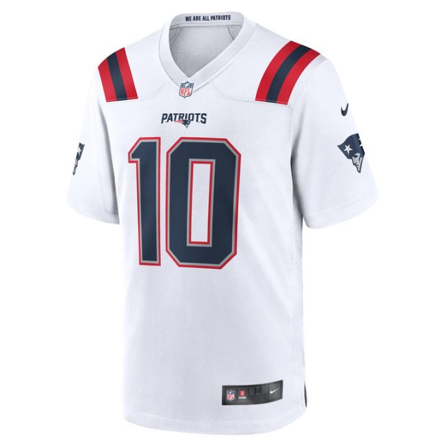 Drake Maye New England Patriots 2024 First Round Pick Player Game Jersey - White - Image 2