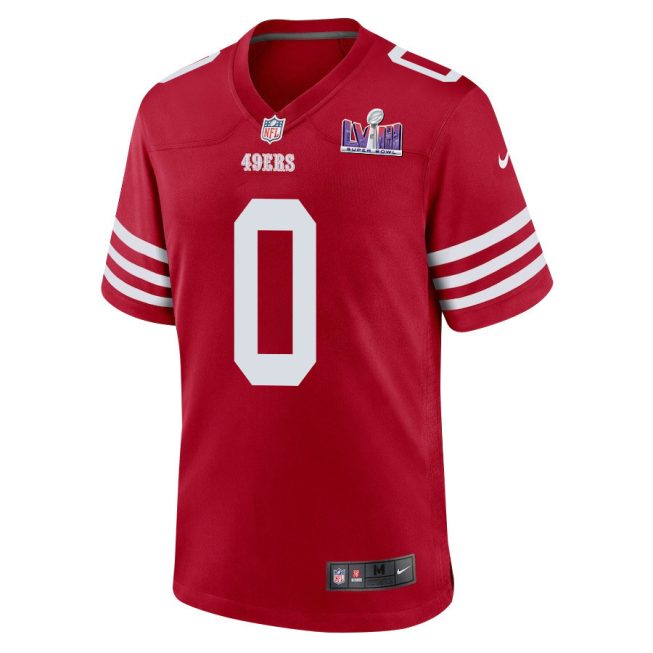 Samuel Womack III 0 San Francisco 49ers Super Bowl LVIII Patch Game Men Jersey - Scarlet - Image 2