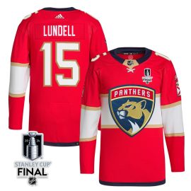 Anton Lundell 15 Florida Panthers 2024 STANLEY CUP Final Home Breakaway Jersey - Men, Red