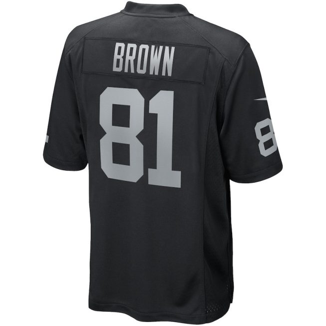Tim Brown 81 Las Vegas Raiders Men Game Retired Jersey - Black - Image 3