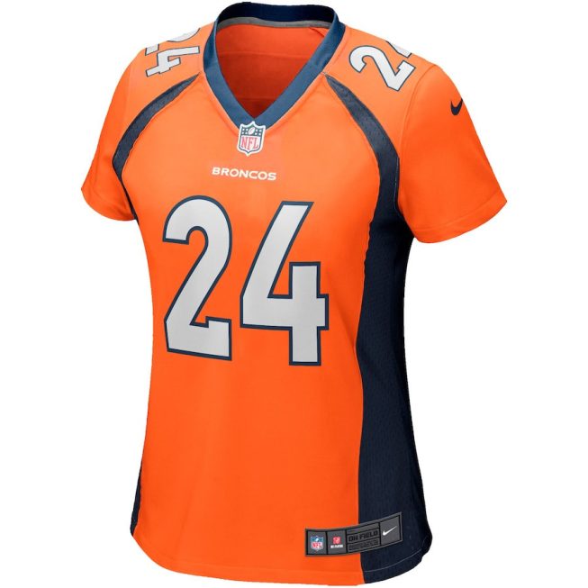 Champ Bailey 24 Denver Broncos Women Game Retired Jersey - Orange - Image 2