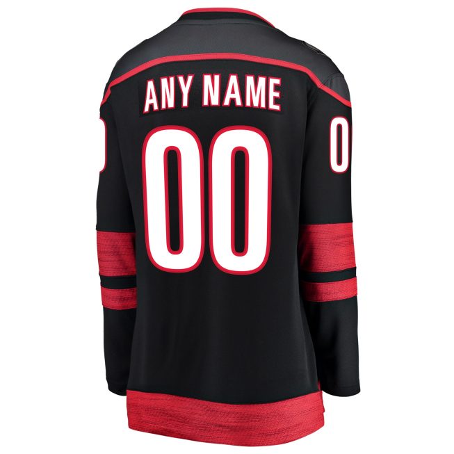Carolina Hurricanes Fanatics Women's Home Breakaway Custom Jersey - Black - Image 3