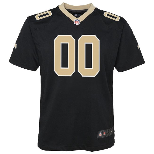 New Orleans Saints Custom Game YOUTH Jersey - Black - Image 2