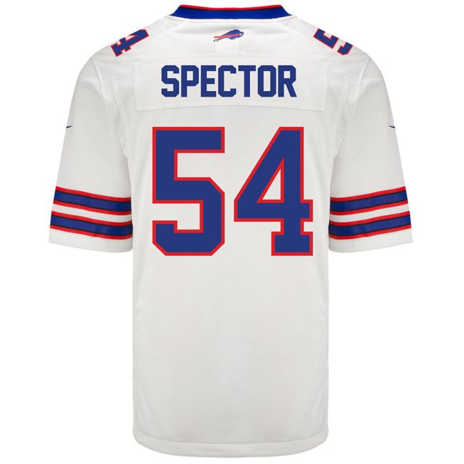 Baylon Spector 54 Buffalo Bills Men Away Game Jersey - White - Image 3