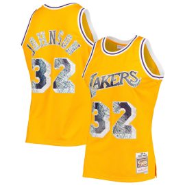 Magic Johnson Los Angeles Lakers Mitchell & Ness 1984/85 Hardwood Classics 75th Anniversary Diamond Swingman Jersey - Gold