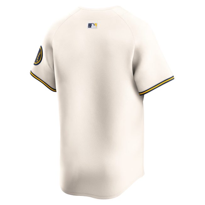 Milwaukee Brewers Youth Home Limited Jersey - Cream - Image 3
