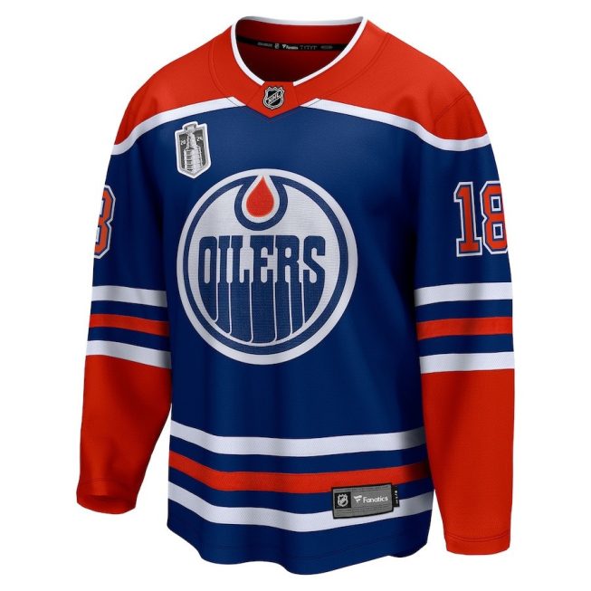 Zach Hyman 18 Edmonton Oilers 2024 Stanley Cup Final Home Breakaway Player Jersey - Royal - Image 2
