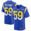 London Fletcher 59 Los Angeles Rams Men Game Retired Jersey - Royal