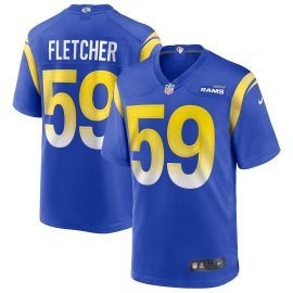 London Fletcher 59 Los Angeles Rams Men Game Retired Jersey - Royal