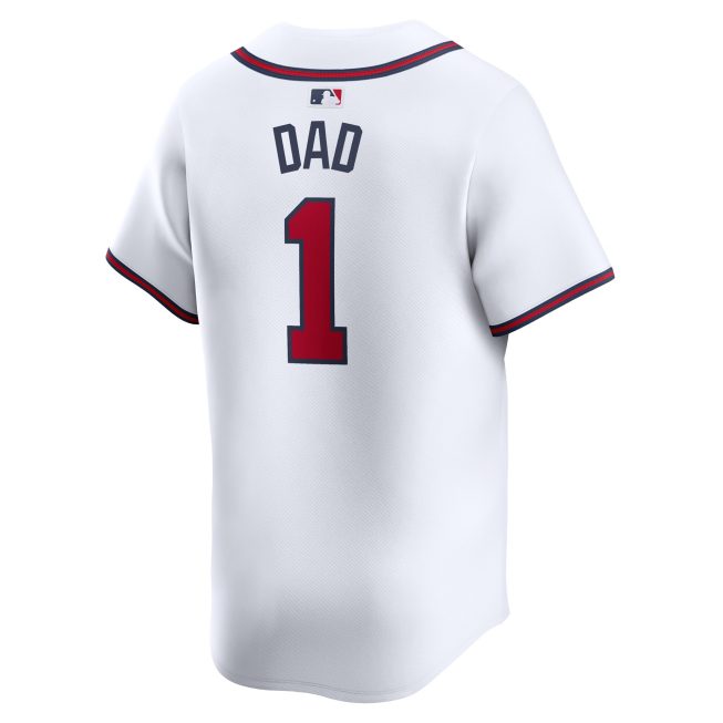 Atlanta Braves #1 Dad Home Limited Jersey - White - Image 3