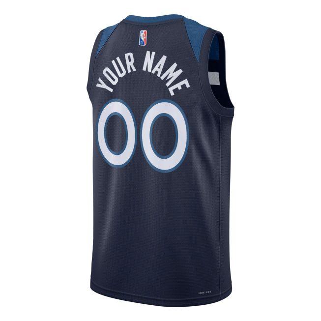 Minnesota Timberwolves 2021/22 Diamond Swingman Custom Jersey - Icon Edition - Navy - Image 3