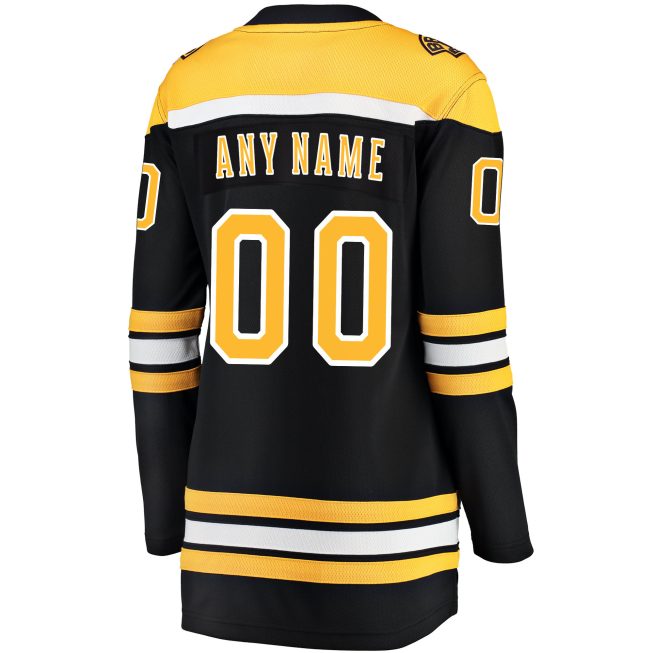 Boston Bruins Fanatics Women's Home Breakaway Custom Jersey - Black - Image 3