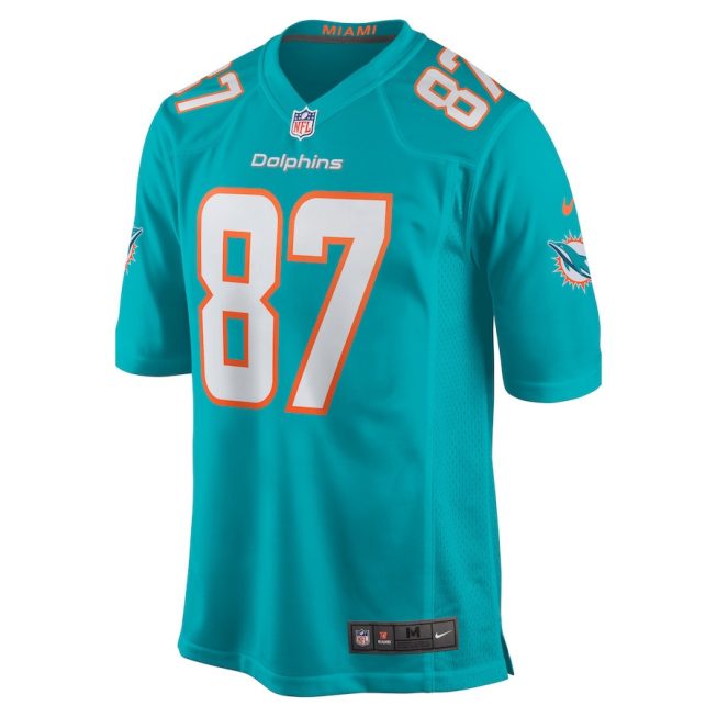 Freddie Swain 87 Miami Dolphins Game Men Jersey - Aqua - Image 2