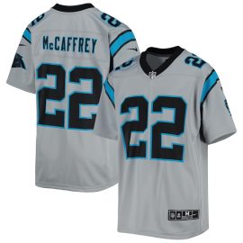 Christian McCaffrey 22 Carolina Panthers YOUTH Inverted Team Game Jersey - Silver