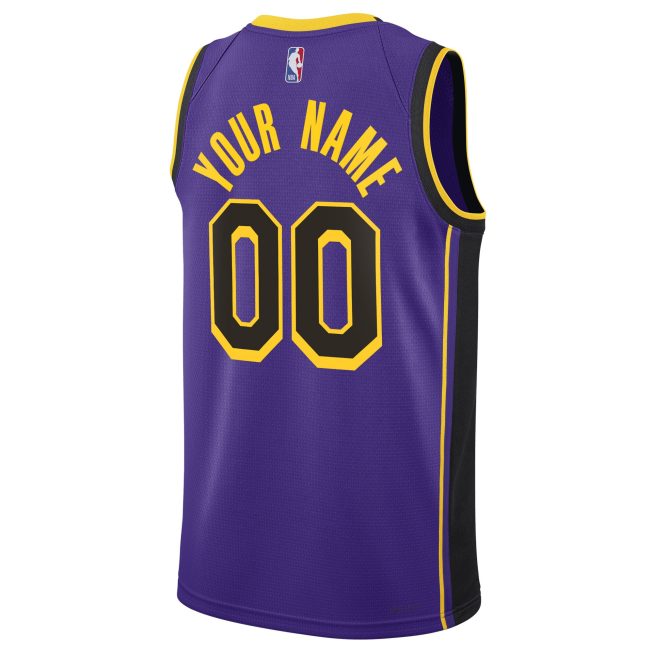 Los Angeles Lakers Jordan Brand Unisex 2022/23 Swingman Custom Jersey - Statement Edition - Purple - Image 3