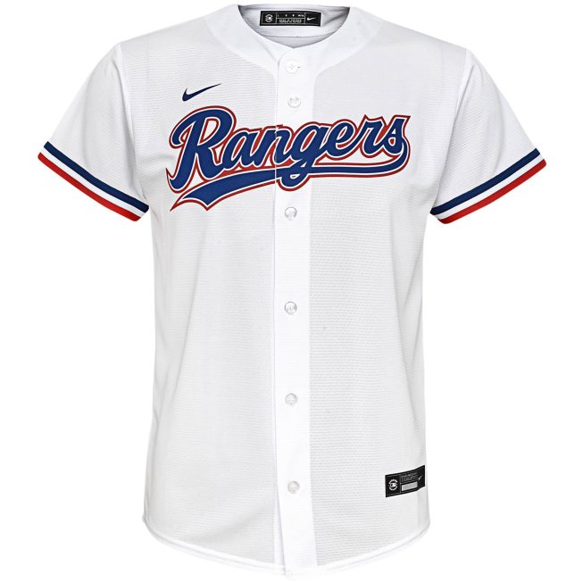 Texas Rangers Youth Home Replica Team Jersey - White - Image 2