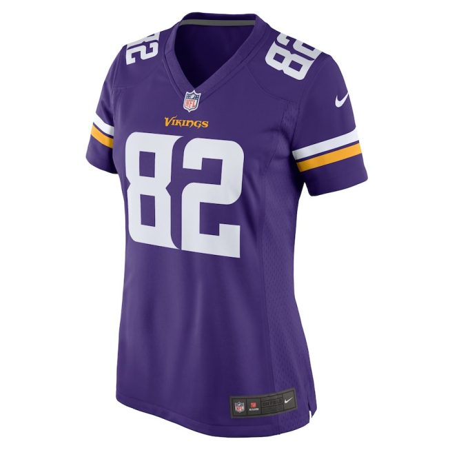 Troy Fumagalli 82 Minnesota Vikings Women Game Jersey - Purple - Image 2